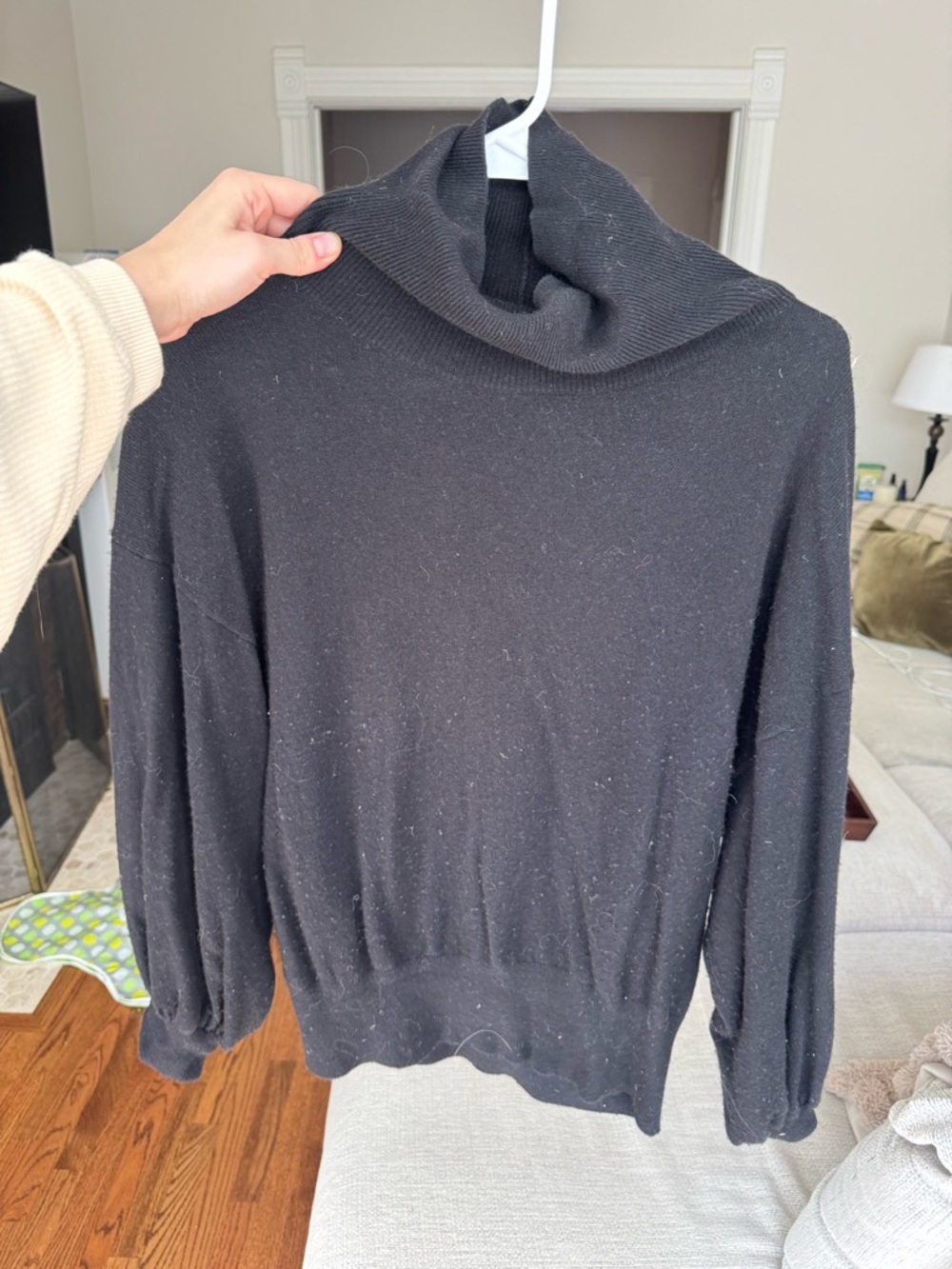 Massimo Dutti Black Turtleneck Knit Sweater